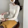 Skinny Round Neck Worsted Wool Bottoming Shirt Women's Autumn and Winter Inner Pullover Simple Wind Knitted Sweater Thin