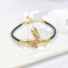 Hot Sale Zircon Hummingbird Leather Rope Braided Bird Bracelet New Fashion for Women Girls Daily Party Wear Gold-Plated Jewelry