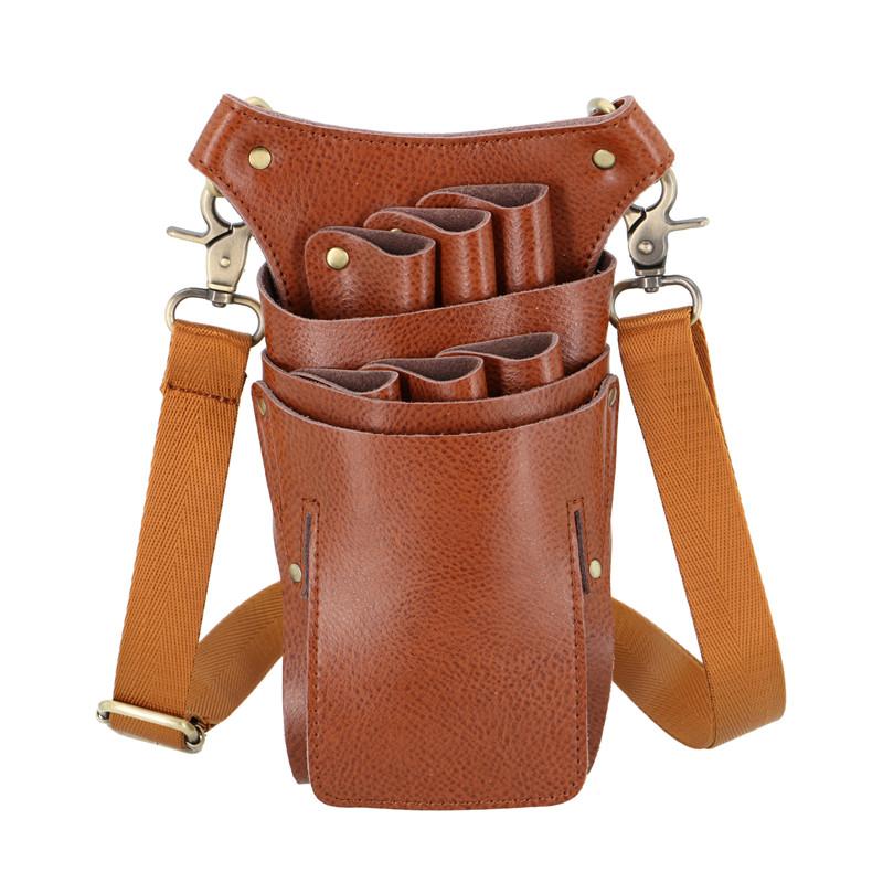 Сумка из коровьей кожи с 6 карманами для парикмахерских ножниц, держатель для хранения парикмахерских ножниц, сумка-держатель для парикмахерских ножниц, профессиональный инструмент для парикмахерского салона