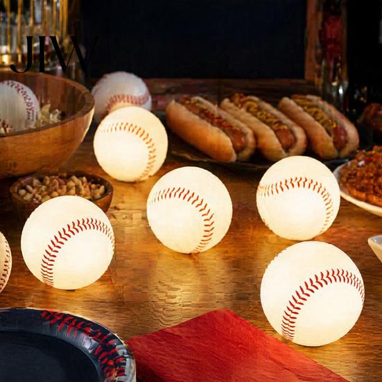 Portable Table Light Realistic Baseball Night Light, Desk Decor Lamp, Ambient Birthday Gifts Lighting Ornament for Bedroom Office, Creative