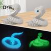 3D Snake Ornament Animal Model Realistic Looking Luminous Effect Creative Funny 3D Printed Snake Toy with Flexible Joints