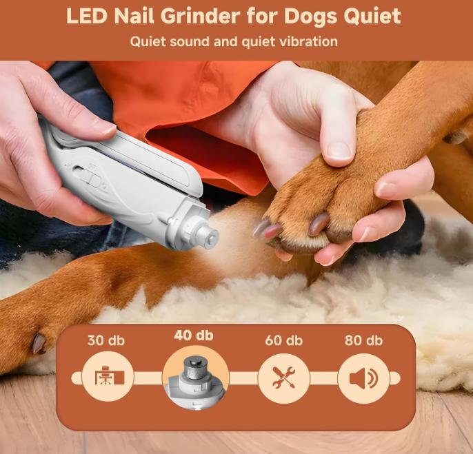 Manufacturer Price 2 In1 Cat Nail Clipper Grinder Safe Portable Electric Rechargeable Pet Grooming Tool LED Light