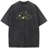 Golden Starry Sky Unisex Washed T-Shirt Novelty 230g Cotton Summer O-Neck Bleached Tshirt Funny Casual Loose Short Sleeve