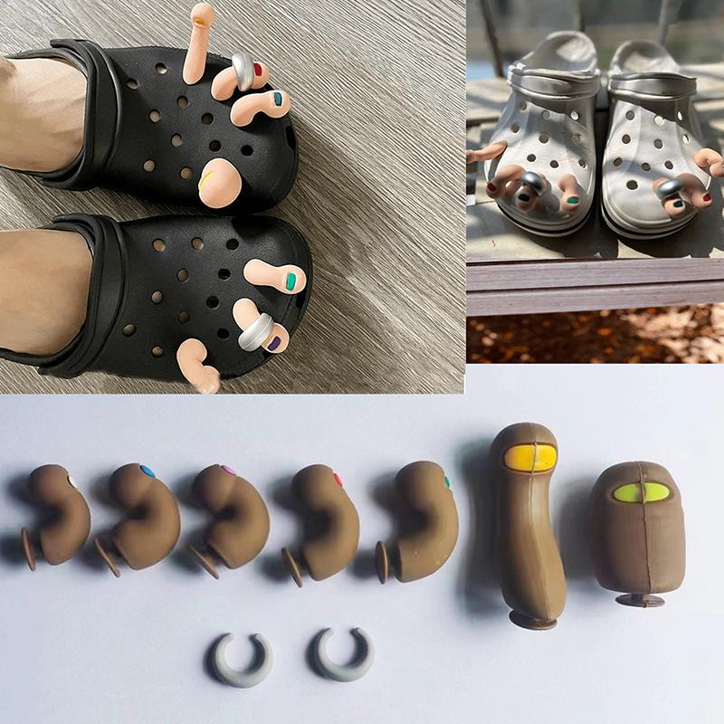 Пальцы Для Crocs Аксессуары Для Украшения Обуви 3D Шармы-Пальцы Для Crocs Забавные Имитация Ноги Большого Пальца Шармы Для Обуви Украшение