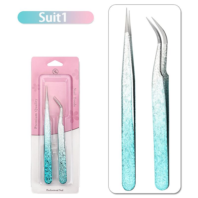 2 шт. пинцеты для ресниц Ice Flower антистатические 3D точные накладные ресницы для наращивания бровей принадлежности для макияжа пинцеты инструменты