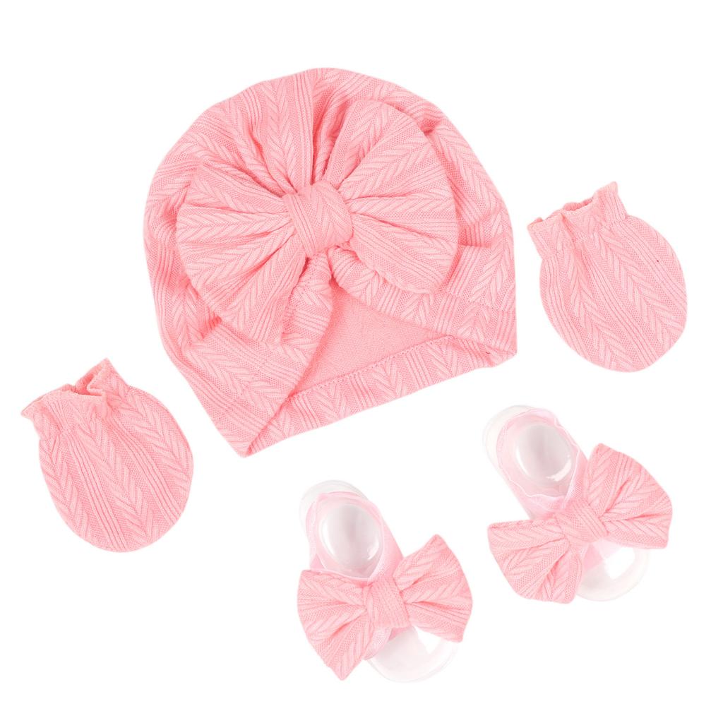 1 комплект шапок для фотосъемки младенцев, комплект из шапочки-бини с бантом для новорожденных, тюрбана, перчаток, весна-осень, реквизита для фотосъемки младенцев для девочек, милые аксессуары 0-1 год