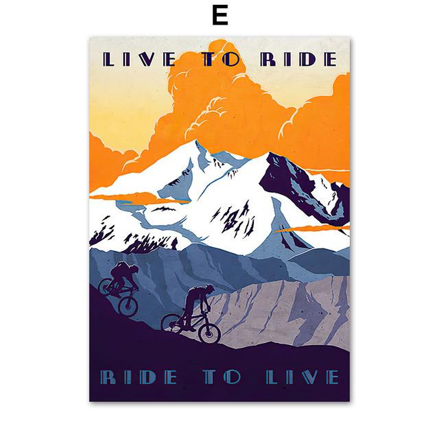 Винтажные постеры и принты, спортивный велосипед, езда на велосипеде, настенная живопись на холсте, настенные картины в скандинавском стиле для мальчика, декор для спальни, гостиной, без рамки