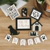 Dog Tiered Tray Decor Wooden Sign Festive Rustic Table Centerpieces For Home Kitchen Coffee Bar Party Supplies