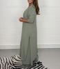 Stylish 2025 Women's European & American Slit Top with Long Pants Set