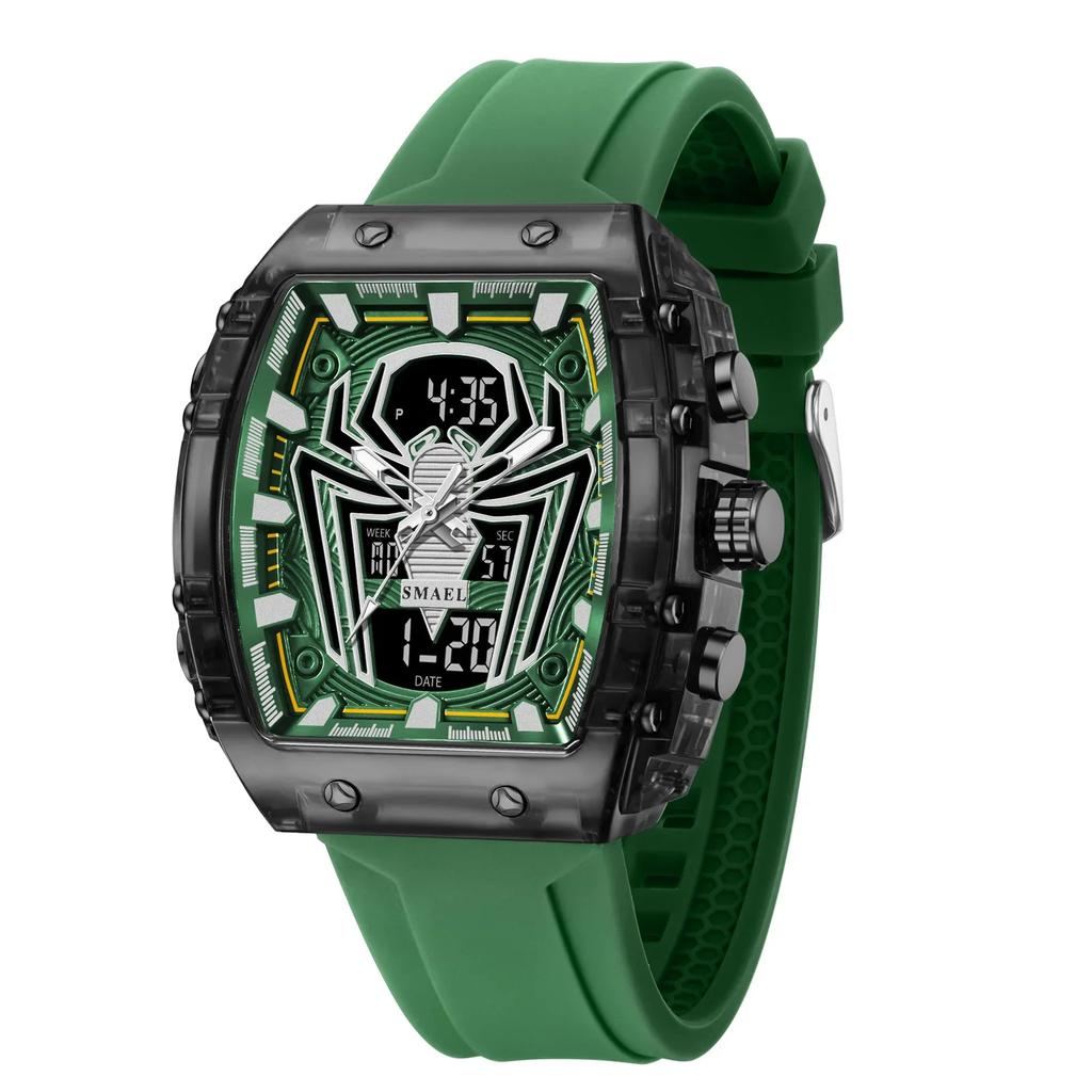 SMAEL 8116 Waterproof Dual Display LED Night Light Leisure Student Electronic Watch New Men's Watch Multifunctional Sports 50M