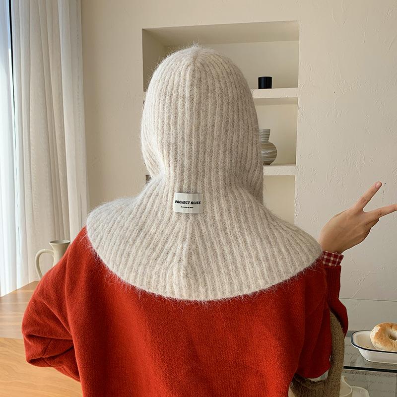 Женский зимний шарф с капюшоном и защитой для ушей - Эластичный с регулируемым капюшоном на шнурке, Легкая теплая зимняя шапка и манишка