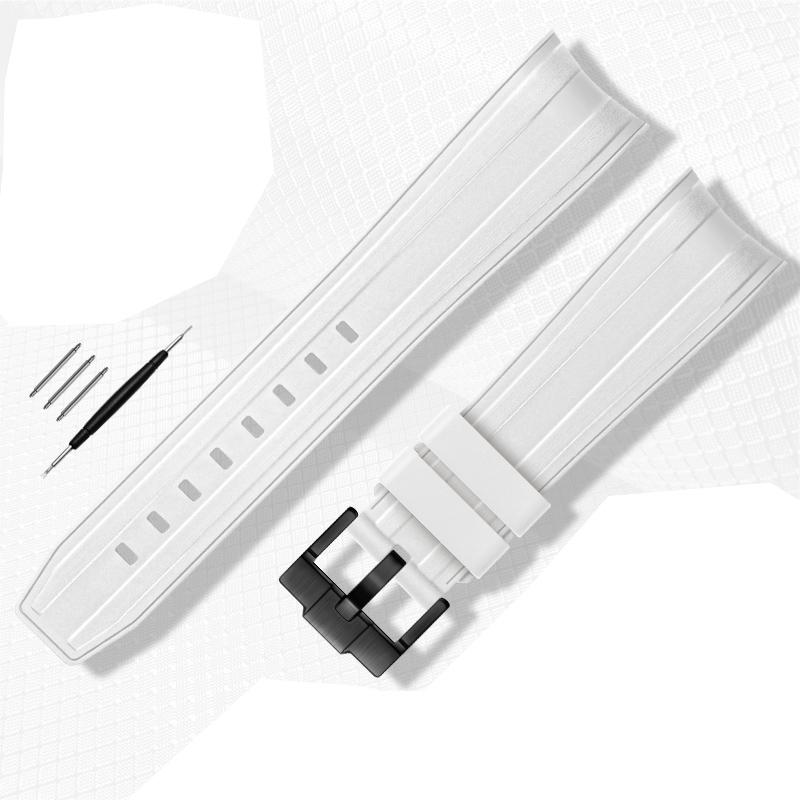 FKM Fluororubber Rubber Watch Strap 21mm Waterproof Silicone Wristband For Submariner DEEPSEA Oysterflex Rolex Watchband Band