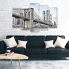 Five Piece Picture Canvas Print Brooklyn Bridge City New York