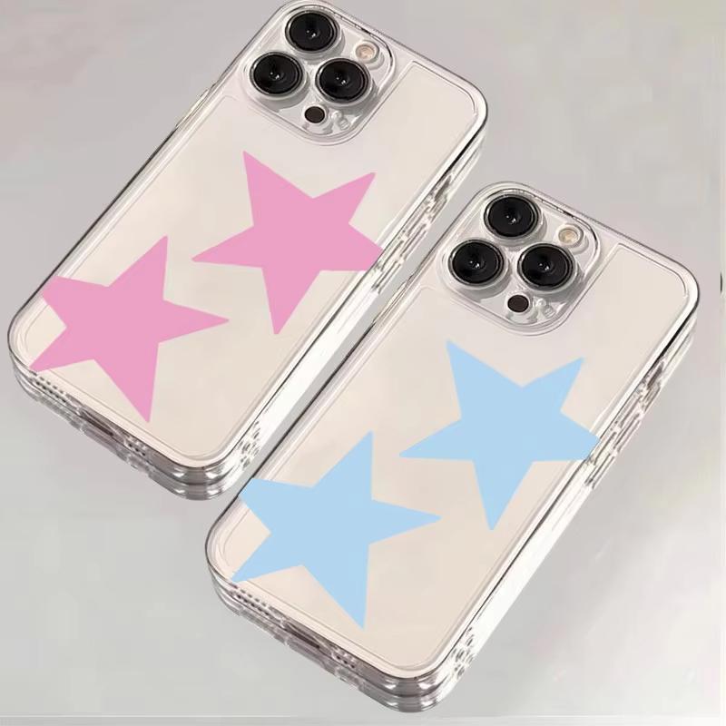Colorful Pentagram Pattern Phone Case For Xiaomi Mi Poco X6Pro X6 X7 X5 Pro Mi Poco F7 Pro F6 F5 Clear Bumper Cover
