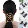 DIY Flower Crystal Bun Maker Stretch Double Comb Beaded Hair Clip Elastic Hairpin Magic Hair Comb