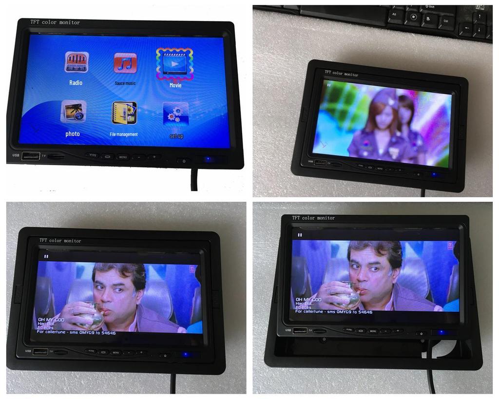 HD Car Tricycle Canopy with 7-Inch Multimedia MP5 Reverse LCD Display