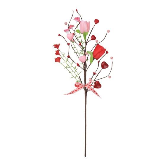 Valentines Day Decorations Red Heart Berries Picks Artificial Valentines Day Floral Cuttings for Home Office Wedding Anniversary Party Decor Gift