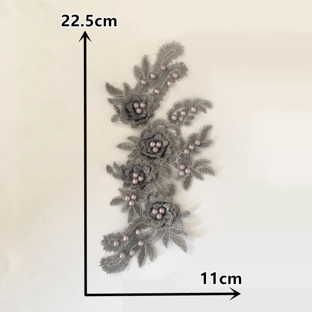 Воротник из полиэстерового кружева с искусственным жемчугом, ручная работа, 3D кружево для самостоятельного изготовления.