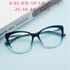 0 -0.5 -0.75 To -6.0 Blue Light Blocking Cat Eye Prescription Spectacles With Diopter Spring Leg Myopia Photochromic Eyeglasses