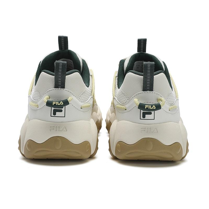 FILA FLUID Cat Paw 6 Textile, Synthetic Leather Cushioning, Wear Resistant Low top Chunky Sneakers Men's White Gray F12M522111FSL