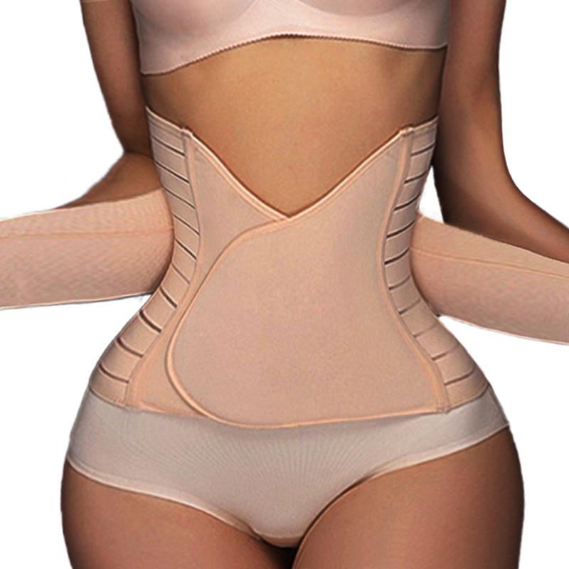 Women'S Postpartum Belly Slimming Belt With Elastic Waist Trainer Body Shaper Abdominale Sport Lumbar Joint Protector Sweat Belt