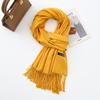 Cotton Solid Color Scarf for Women Winter Warm Wool Cashmere Scarf Autumn and Winter Women's Shawl Scarf Korean Style Atmosphere