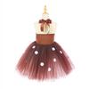 Brown Sequin Deer Costumes for Girls Christmas Princess Dresses Kids Reindeer Cosplay Outfit Children New Year Clothes Xmas Gift