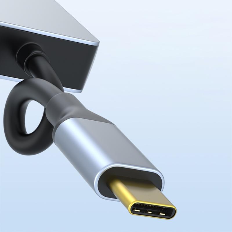 USB-C разветвитель 2x USB-C, 2x USB-A порта, скорость передачи 10 Гбит/с, зарядка PD100 Вт, алюминиевый хаб для устройств
