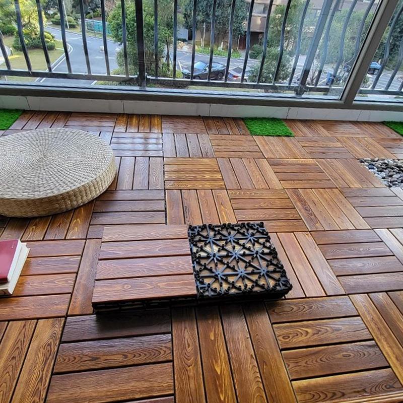 Interlocking Deck Tiles 3x Wooden Interlocking Deck Planks Outdoor Weather Resistant Floor Covering Indoor Decor For Pool