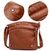 Shoulder Bag Solid Color Large Capacity Vintage Simple Multi-pockets Women Sling Bag