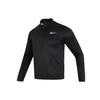 Nike Solid Color Logo Half-Zip Stand Collar Long Sleeve Fitness T-Shirt Men Tops Black FQ2495-010