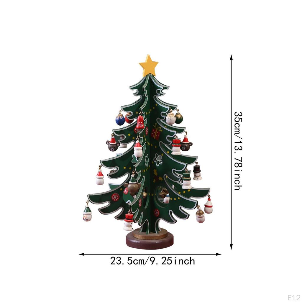 Украшение на рождественскую елку своими руками из дерева со звездой Декор для рабочего стола Мини Рождественский стол