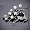 Cute Animal Deer Brooches Women Black Vintage Rhinestone & Simulated Pearl Brooch Pins Jewelry