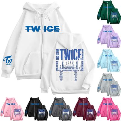 Женская повседневная модная толстовка с капюшоном на молнии с длинными рукавами и принтом