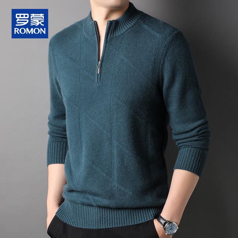 ROMON Мужской пуловер из 100% кашемира на молнии до середины