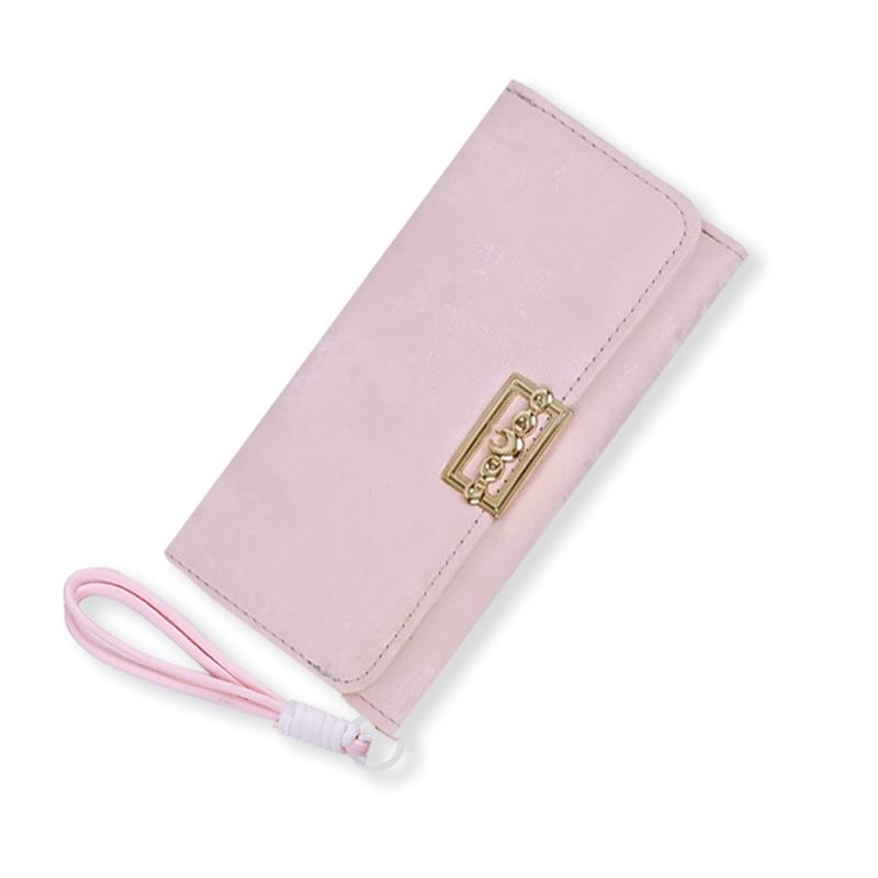 Women's Frosted Leather Tri-fold Clutch Wallet with Multi-card Slots