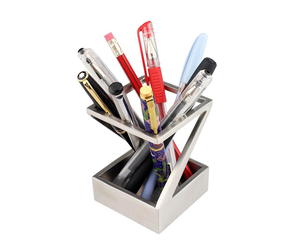 ArtsOnDesk Modern Art Pen Holder St203 Stainless Steel Satin Finish Patented Pen Pencil Pen Desk Business - Stand, Case, Tray, Organizer, Gift, Gift.