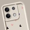 Силиконовый мягкий чехол с узором «Сердечки» для Xiaomi 14t 13t Poco X6 F6 Pro Redmi Note 13 12 11 Pro Матовый противоударный чехол конфетного цвета с защитой объектива