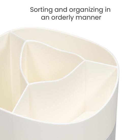 360 Degree Rotating Pen Holder Desk Organizer Pencil Cup with 4 Compartments Art Supply Storage Box for Office Home