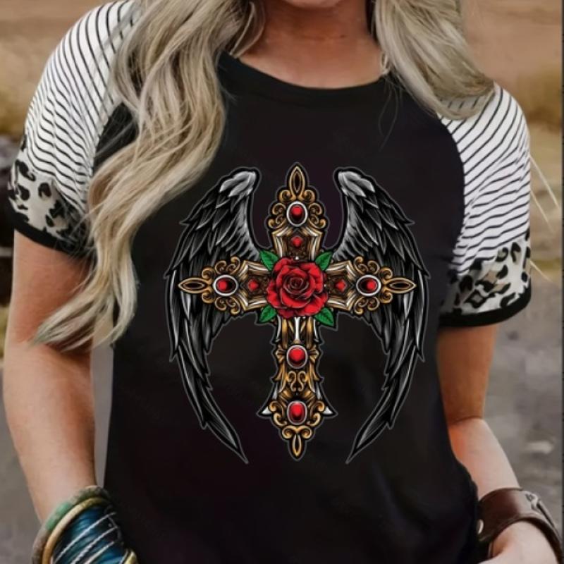 Women's T Shirts Fashion Short Sleeve Top For Women 3d Safflower Pattern T-shirt Y2k Women Blouse Oversized Tees Female Clothing