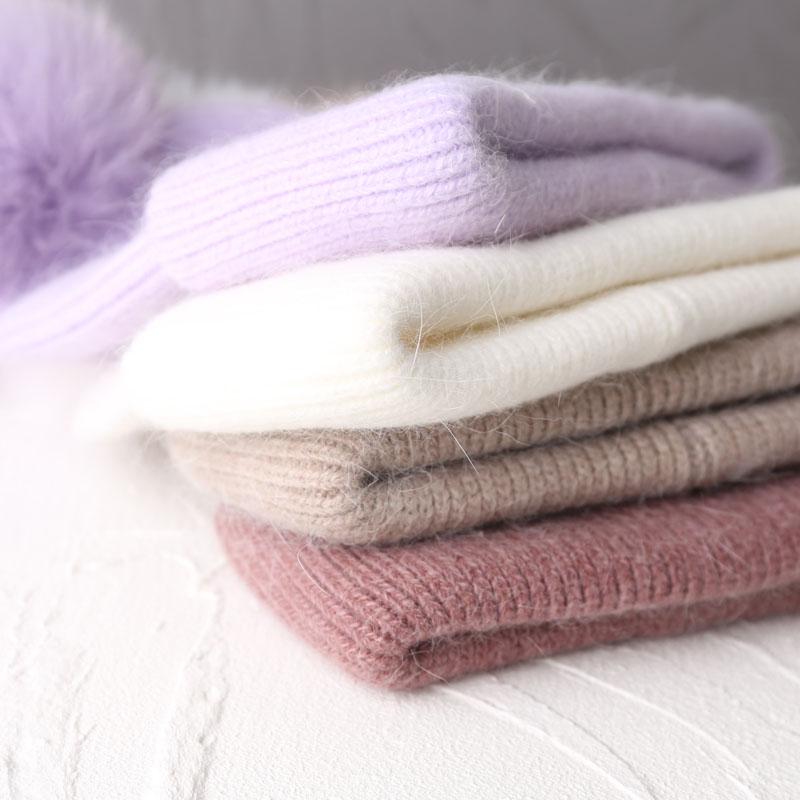 2023 Luxury Real Fox Fur Pom Pom Beanies Hat for Women Pompom Knitted Winter Hat Fashion Ear Protection Wool Hat