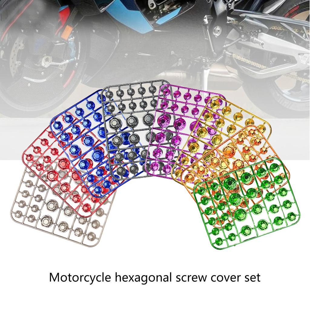 Motorcycle Bolt Covers 30Pcs Motorbike Screw Nut Bolt 5 Size 13mm-21.5mm Motorcycle Screw Nut Covers Decoration