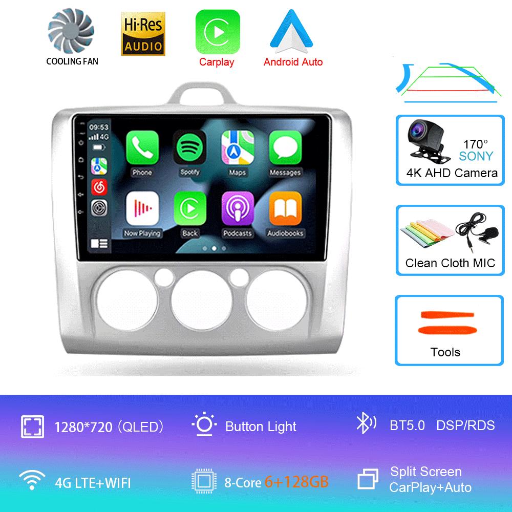 Android 14 Car Radio  For Ford Focus 2 Mk 2 2004 - 2011 Multimedia Video Player Navigation stereo GPS No 2din 2 din dvd