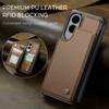 For Samsung Galaxy S25 Edge Phone Case CASEME C22 Leather Back Cover with RFID Blocking Card Slots
