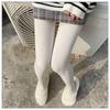 Японские колготки JK молочно-белого цвета, вязаные скрученные белые чулки, женские осенне-зимние флисовые утолщенные теплые хлопковые леггинсы