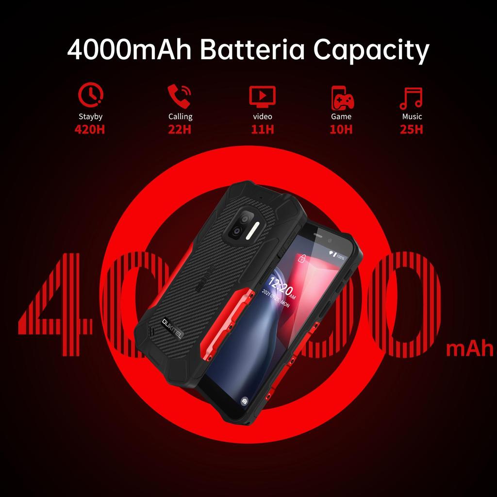 Oukitel Защищенный смартфон WP12, 8 ГБ+128 ГБ, экран 6,39 дюйма, Android 11, 20 Мп+20 Мп