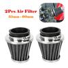 2x Универсальный воздушный фильтр для мотоцикла, очиститель воздуха с грибовидной головкой, фильтры 35/39/42/44/48/50/52/54/60 мм, подходит для квадроцикла, скутера