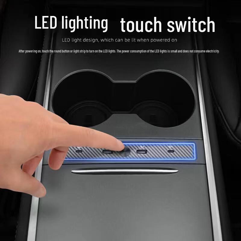 USB-хаб для Tesla Model 3/Y: Многопортовая док-станция с быстрой зарядкой PD для центральной консоли