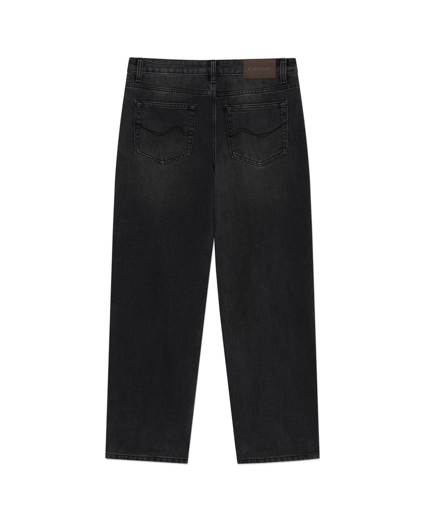 COVERNAT Джинсы regular fit из ворсистого денима черные