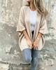 2026 women's sweater European and American loose and lazy solid color cardigan autumn and winter new bat sweater jacket women